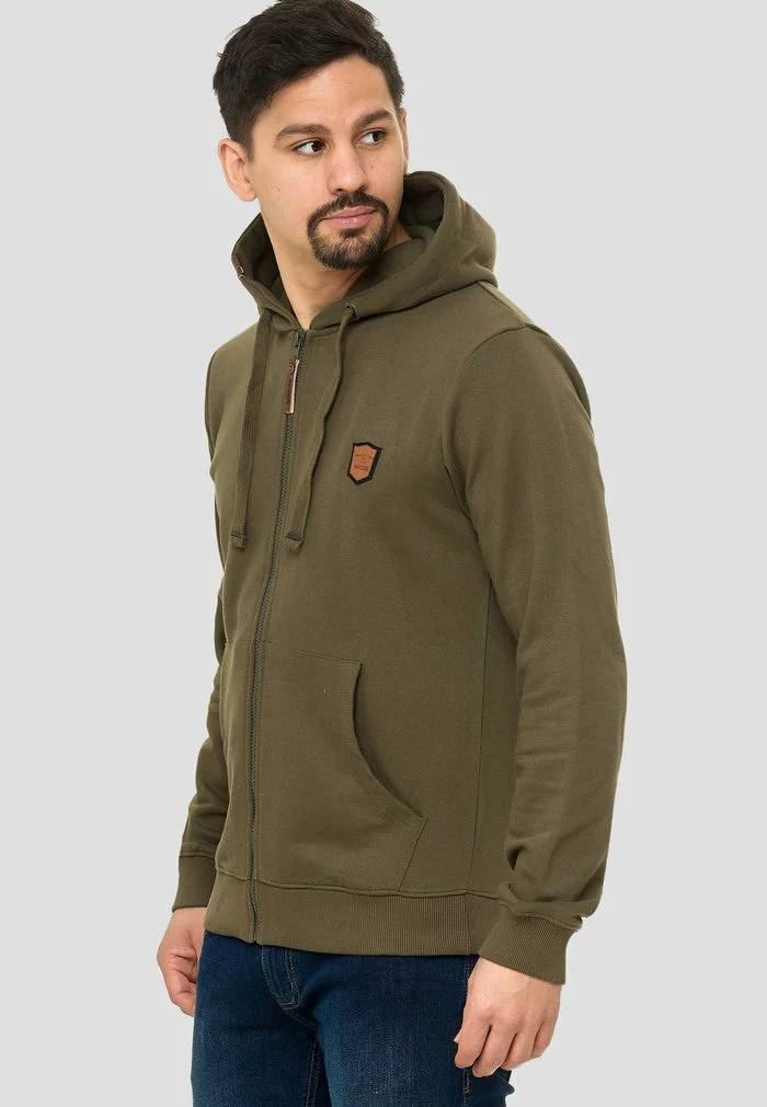 INDICODE JEANS Sweat à Capuche Zippé - Army 4 INDICODE JEANS Sweat à Capuche Zippé - Army – Image 4