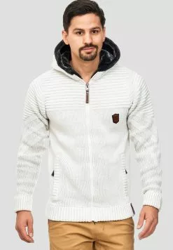 INDICODE JEANS Sweat à Capuche Zippé - Off-white