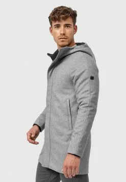 INDICODE JEANS MANTEL MARKS - Veste D'hiver - Lt Grey Mix -INDICODE JEANS Boutique 049b8d806d2540ea9c9fba87f9bfb397