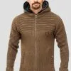 INDICODE JEANS Sweat à Capuche Zippé - Brown