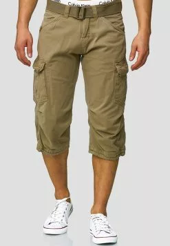 INDICODE JEANS MIT GÜRTEL NICOLAS - Short - Greige