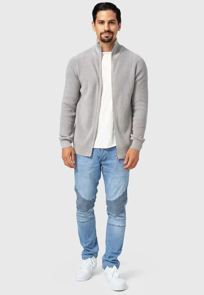 INDICODE JEANS DODSON - Gilet - Lt Grey Mix 2 INDICODE JEANS DODSON - Gilet - Lt Grey Mix – Image 2