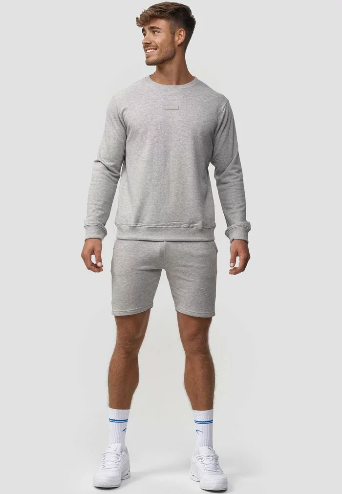 INDICODE JEANS BAXTER - Sweatshirt - Lt Grey Mix 2 INDICODE JEANS BAXTER - Sweatshirt - Lt Grey Mix – Image 2