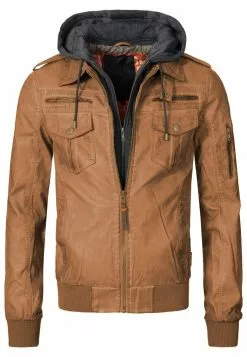 INDICODE JEANS AARON - Veste En Similicuir - Brown -INDICODE JEANS Boutique 13c7b5f328c74604be5ee8ce438ff0f2