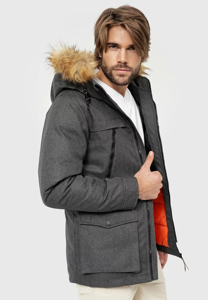 INDICODE JEANS Parka - Charcoal Mix 4 INDICODE JEANS Parka - Charcoal Mix – Image 4