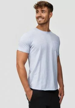 INDICODE JEANS WILBUR - T-shirt Imprimé - Light Blue