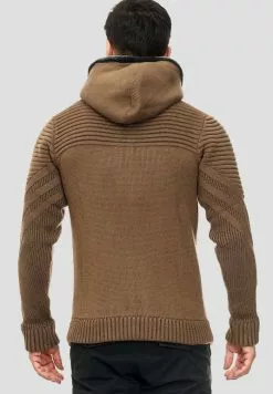 INDICODE JEANS Sweat à Capuche Zippé - Brown -INDICODE JEANS Boutique 179b9f5c5e284c68a3b81f59124bad44