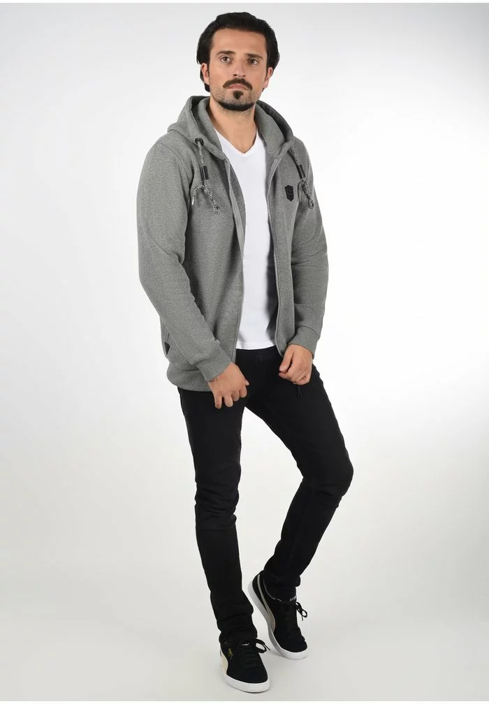 INDICODE JEANS IDBARNHILL - Sweat à Capuche Zippé - Grey Mix 2 INDICODE JEANS IDBARNHILL - Sweat à Capuche Zippé - Grey Mix â Image 2