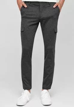 INDICODE JEANS SUPER STRETCH ECKHART - Pantalon Cargo - Charcoal Mix