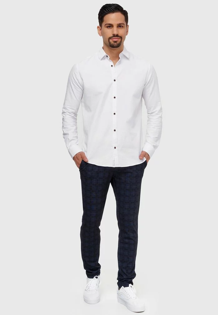 INDICODE JEANS Chino - Navy Check 2 INDICODE JEANS Chino - Navy Check – Image 2