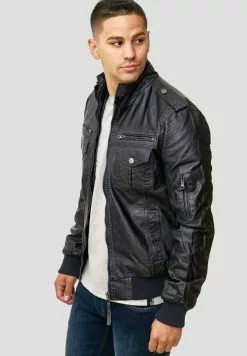 INDICODE JEANS INCO - Veste En Similicuir - Navy -INDICODE JEANS Boutique 236fe88569f7445eae16c9848f26049b
