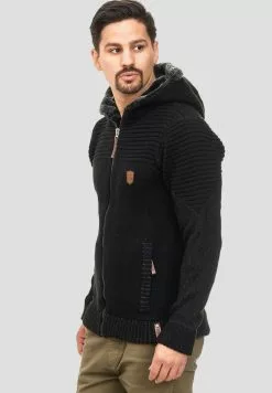 INDICODE JEANS Sweat à Capuche Zippé - Black -INDICODE JEANS Boutique 23b7ac1e5ee849a88394a3803fd873f0