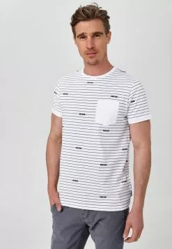 INDICODE JEANS ECKLEY - T-shirt Imprimé - Optical White