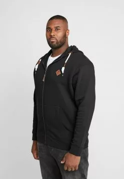 INDICODE JEANS QUINBY PLUS - Sweat à Capuche Zippé - Black