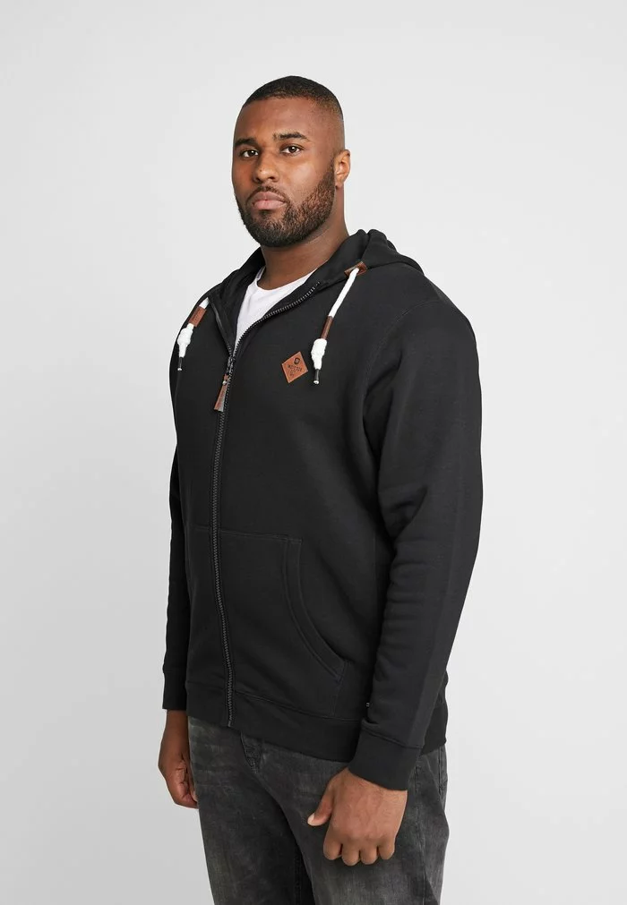 INDICODE JEANS QUINBY PLUS - Sweat à Capuche Zippé - Black 1 INDICODE JEANS QUINBY PLUS - Sweat à Capuche Zippé - Black