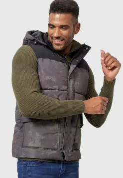 INDICODE JEANS Veste Sans Manches - Army