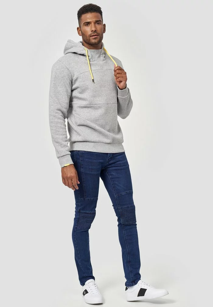 INDICODE JEANS AVELINE - Sweat à Capuche - Lt Grey Mix 2 INDICODE JEANS AVELINE - Sweat à Capuche - Lt Grey Mix â Image 2