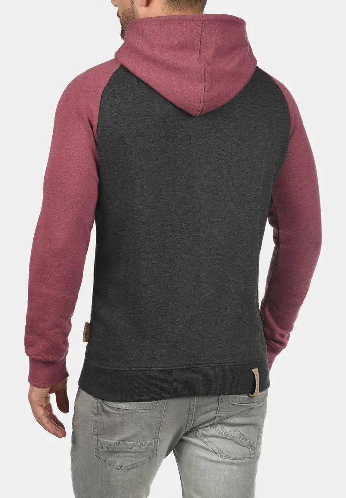INDICODE JEANS IDELLIOT - Sweat à Capuche - Charcoal/wine 2 INDICODE JEANS IDELLIOT - Sweat à Capuche - Charcoal/wine – Image 2