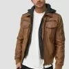 INDICODE JEANS AARON - Veste En Similicuir - Brown