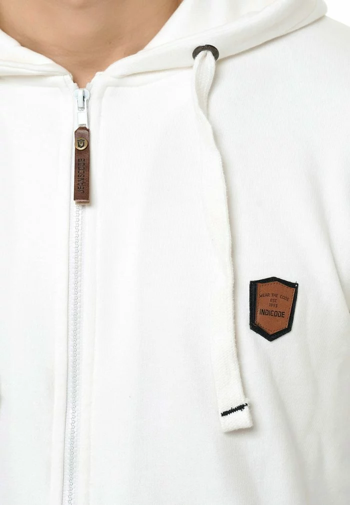 INDICODE JEANS Sweat à Capuche Zippé - Off-white 5 INDICODE JEANS Sweat à Capuche Zippé - Off-white – Image 5