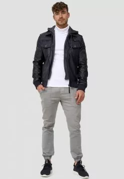 INDICODE JEANS AARON - Veste En Similicuir - Navy