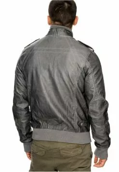 INDICODE JEANS INCO - Veste En Similicuir - Grau -INDICODE JEANS Boutique 410f7854aca94f9587b433090d34bcc1