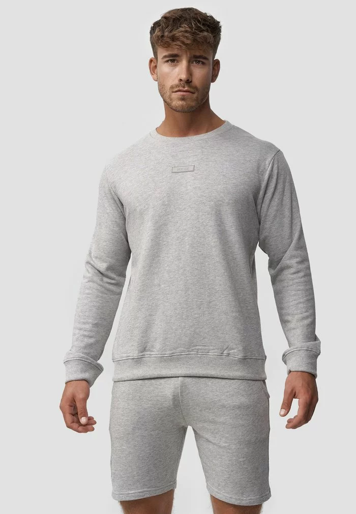 INDICODE JEANS BAXTER - Sweatshirt - Lt Grey Mix 1 INDICODE JEANS BAXTER - Sweatshirt - Lt Grey Mix