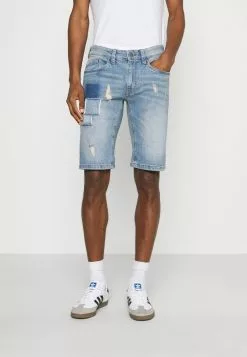 INDICODE JEANS FABRIC PATCH AVILA - Short En Jean - Blue Wash