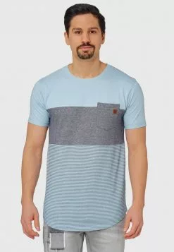 INDICODE JEANS PORTER - T-shirt Imprimé - Blue Wave