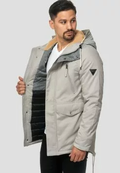 INDICODE JEANS Parka - Light Grey -INDICODE JEANS Boutique 4f612d222fe149e4a75c0b5830638195