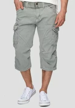 INDICODE JEANS MIT GÜRTEL NICOLAS - Short - Light Grey