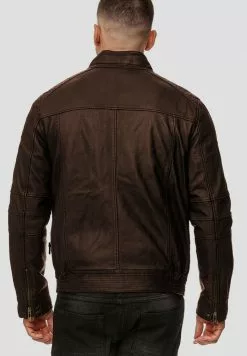 INDICODE JEANS GERMO - Veste En Cuir - Dark Brown -INDICODE JEANS Boutique 551d2e74da7345bcbbe3a4e65fbad0eb