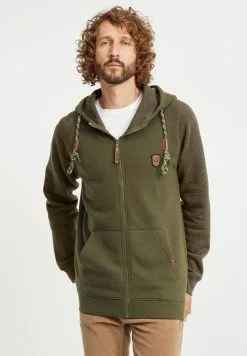 INDICODE JEANS IDTERENCE - Sweat à Capuche Zippé - Army