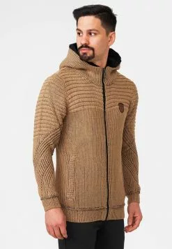 INDICODE JEANS Sweat à Capuche Zippé - Beige -INDICODE JEANS Boutique 594204eaa574489487b52a28211b6c95