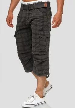 INDICODE JEANS MIT GÜRTEL NICOLAS - Short - Raven -INDICODE JEANS Boutique 59af6589e8184e8ab835d9f3b48f6cf6