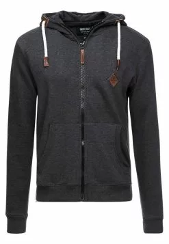 INDICODE JEANS QUINBY - Sweat à Capuche Zippé - Charcoal Mix -INDICODE JEANS Boutique 59db8f52aed046b7850a115228d1389c
