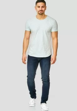 INDICODE JEANS WILBUR - T-shirt Imprimé - Palace Blue