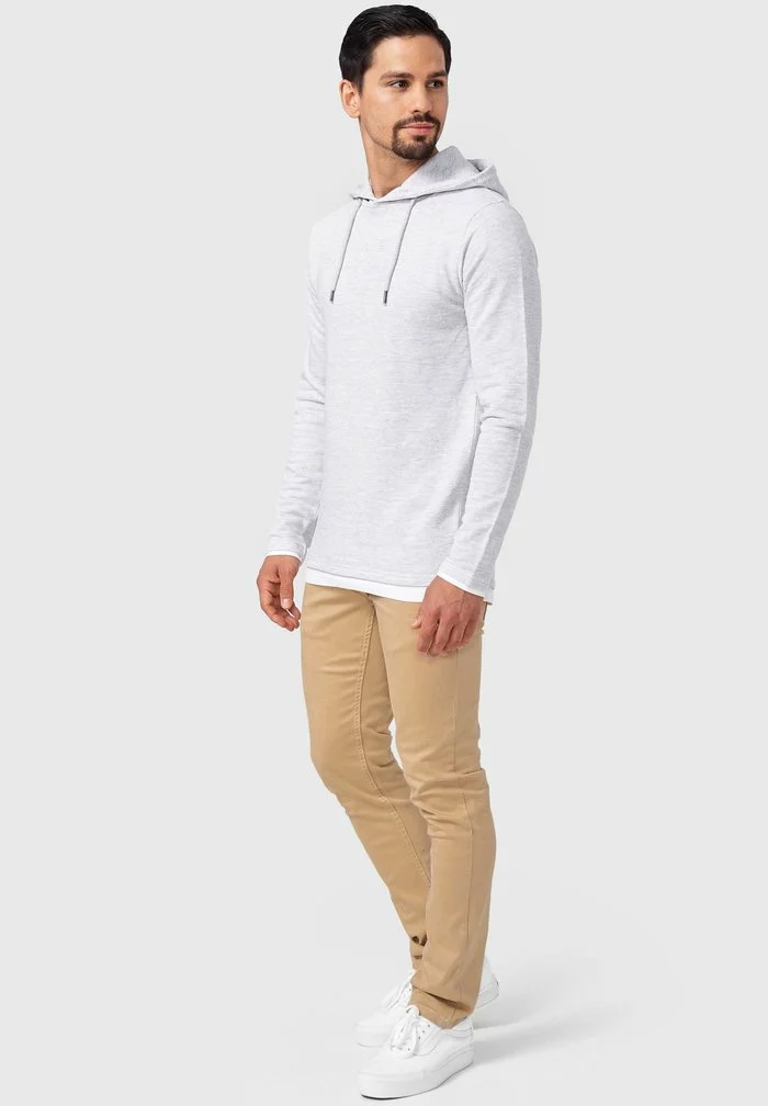 INDICODE JEANS LONGIS - Sweat à Capuche - Lt Grey Mix 2 INDICODE JEANS LONGIS - Sweat à Capuche - Lt Grey Mix – Image 2