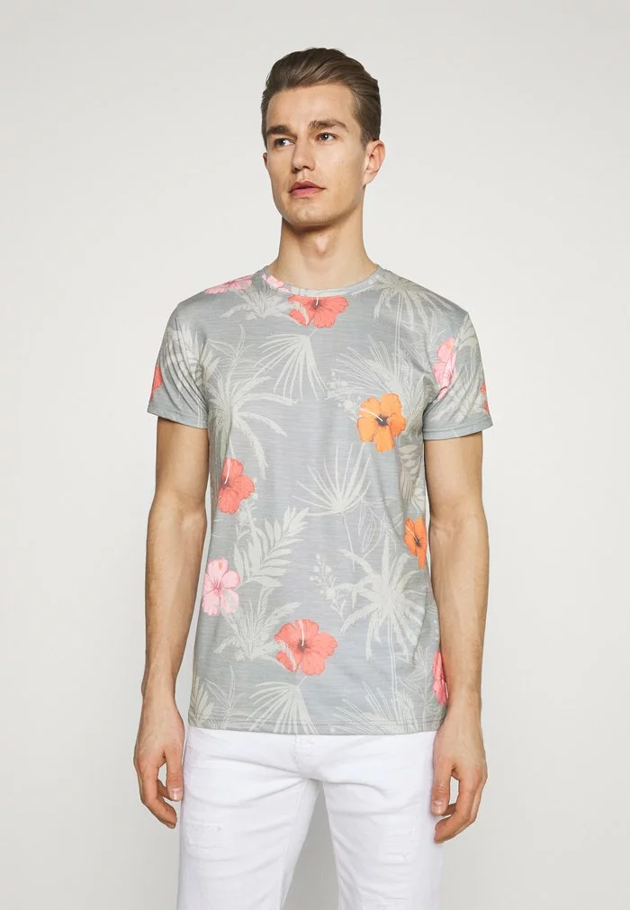 INDICODE JEANS CADIZ BRILIANT - T-shirt Imprimé - Light Grey 1 INDICODE JEANS CADIZ BRILIANT - T-shirt Imprimé - Light Grey