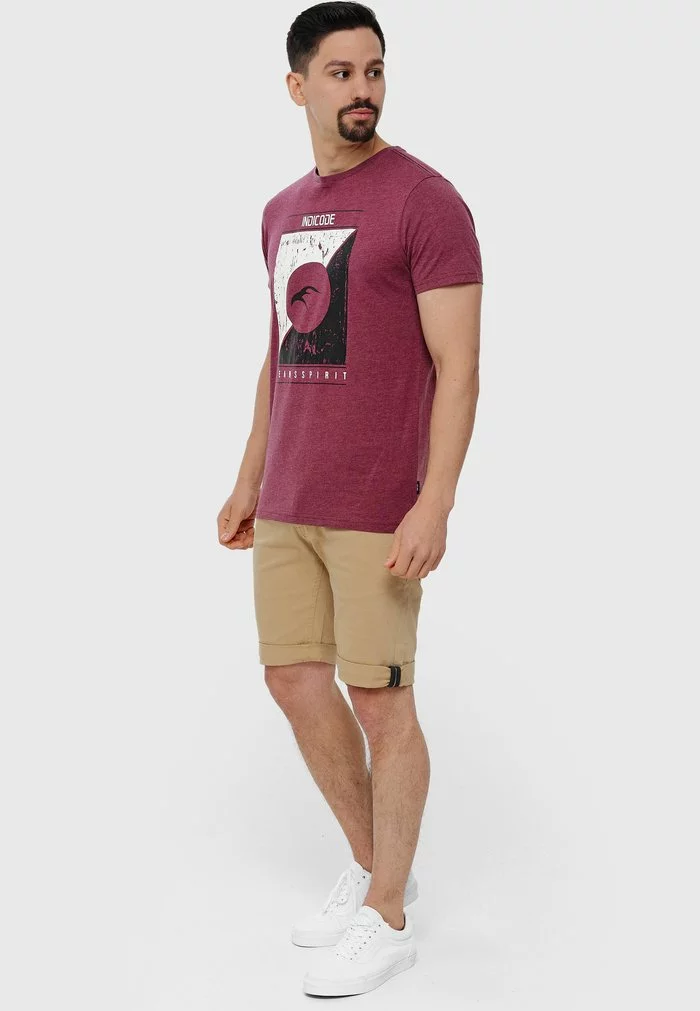 INDICODE JEANS T-shirt Imprimé - Bordeaux Mix 2 INDICODE JEANS T-shirt Imprimé - Bordeaux Mix – Image 2