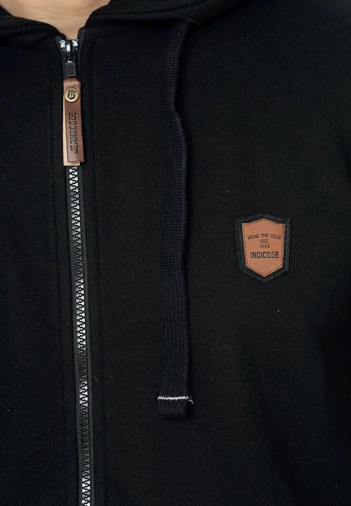 INDICODE JEANS Sweat à Capuche Zippé - Black 5 INDICODE JEANS Sweat à Capuche Zippé - Black – Image 5