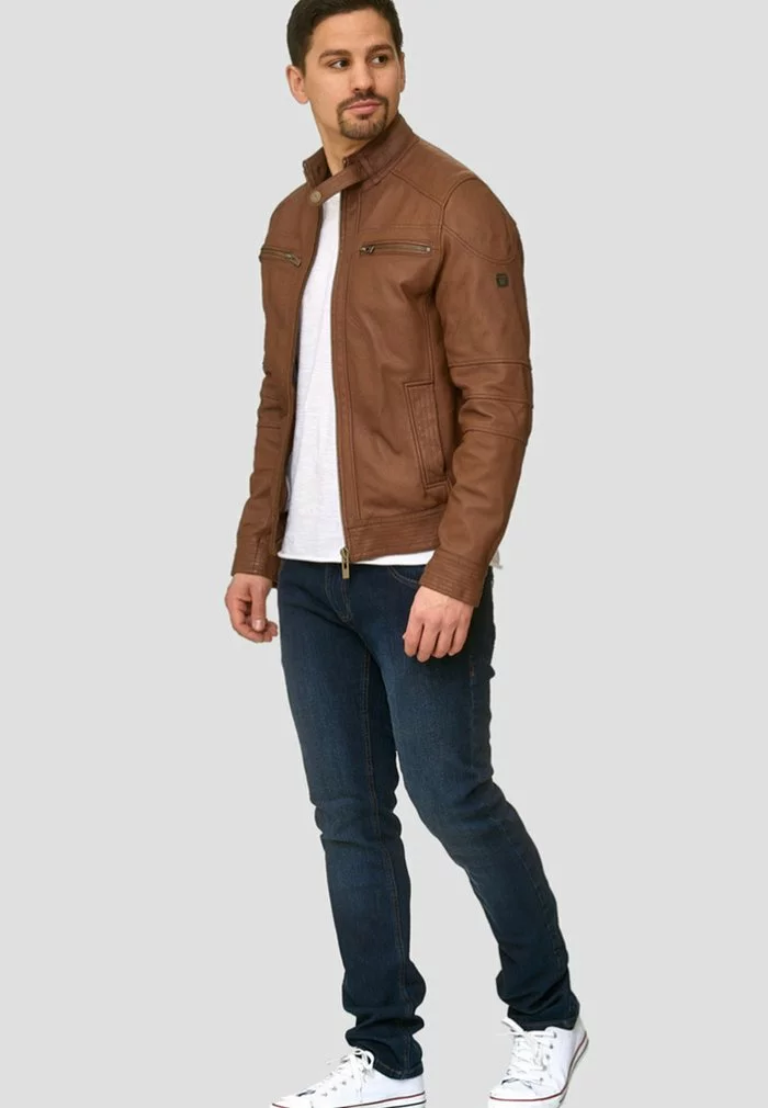 INDICODE JEANS GERMO - Veste En Cuir - Camel 2 INDICODE JEANS GERMO - Veste En Cuir - Camel – Image 2