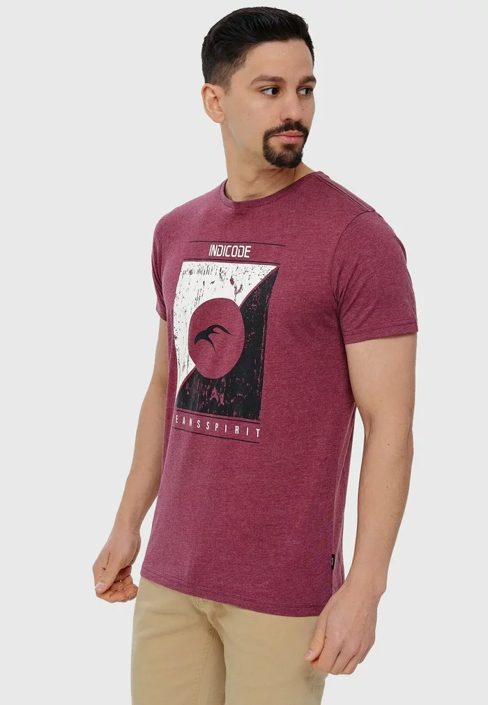 INDICODE JEANS T-shirt Imprimé - Bordeaux Mix 4 INDICODE JEANS T-shirt Imprimé - Bordeaux Mix – Image 4