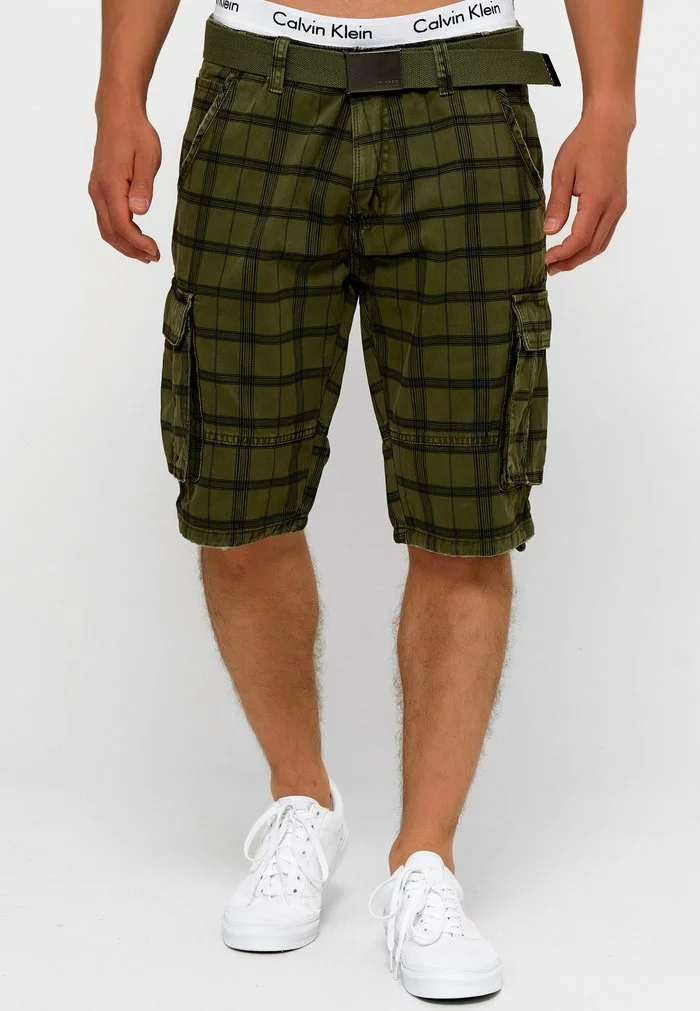 INDICODE JEANS BLIXT - Short - Army Check 1 INDICODE JEANS BLIXT - Short - Army Check