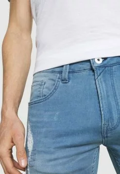 INDICODE JEANS COMMERCIAL KEN HOLES - Short En Jean - Blue Wash -INDICODE JEANS Boutique 66ffb1d8d98b42f58337710db7abba34