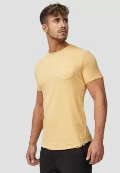 INDICODE JEANS WILBUR - T-shirt Imprimé - Yellow
