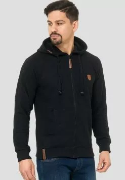 INDICODE JEANS Sweat à Capuche Zippé - Black