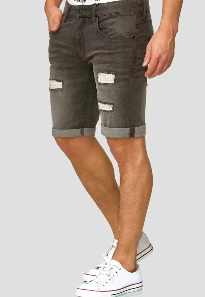 INDICODE JEANS CUBA CADEN - Short En Jean - Dark Grey 1 INDICODE JEANS CUBA CADEN - Short En Jean - Dark Grey