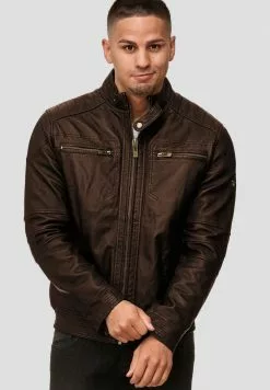 INDICODE JEANS GERMO - Veste En Cuir - Dark Brown