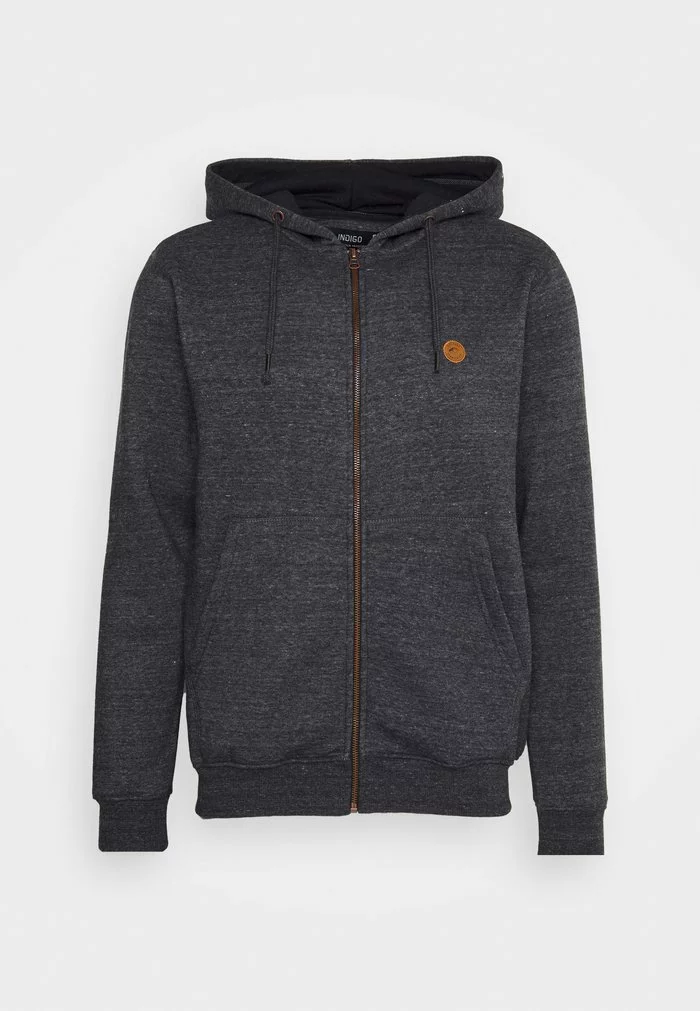 INDICODE JEANS Sweat à Capuche Zippé - Black Mix 1 INDICODE JEANS Sweat à Capuche Zippé - Black Mix